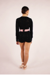 Cache-cœur court Bloch en tricot Amara black femme