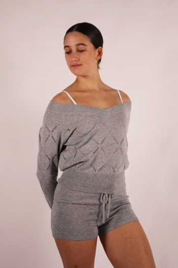 Bloch Lynda short grey marl sweater for women