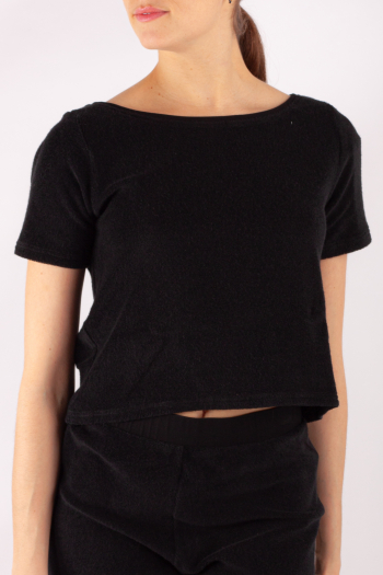 Crop top en éponge Temps Danse Caprice noir