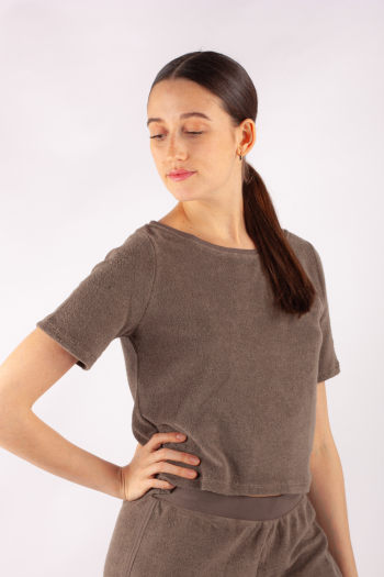 Crop top en éponge Temps Danse Caprice wenge