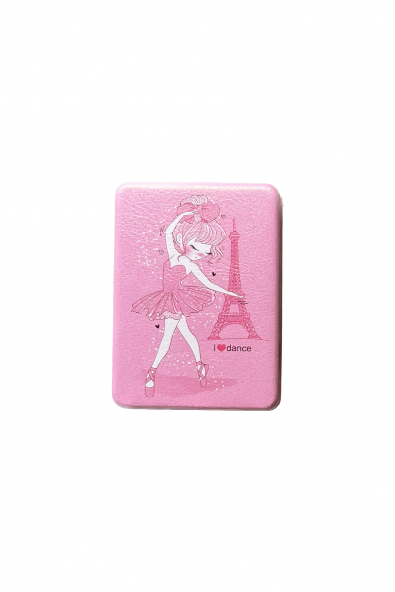 Pocket mirror with ballet dancer pink