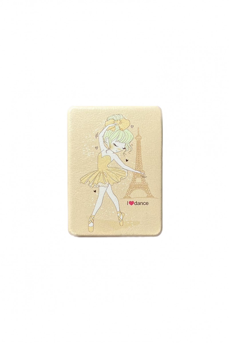 Miroir de poche aimanté danseuse jaune