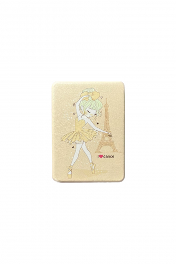 Miroir de poche aimanté danseuse jaune