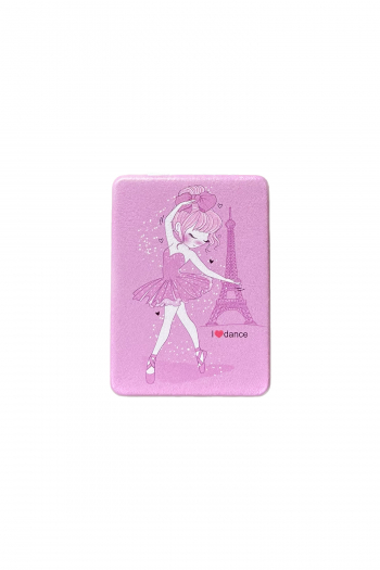 Pocket mirror with ballet dancer purple