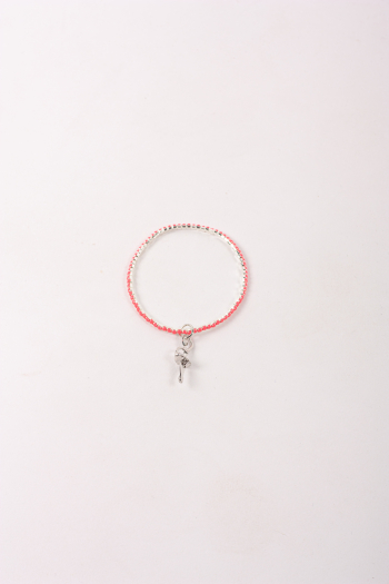 Bracelet pendentif danseuse fuchsia
