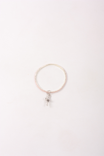 Bracelet pendentif danseuse rose clair