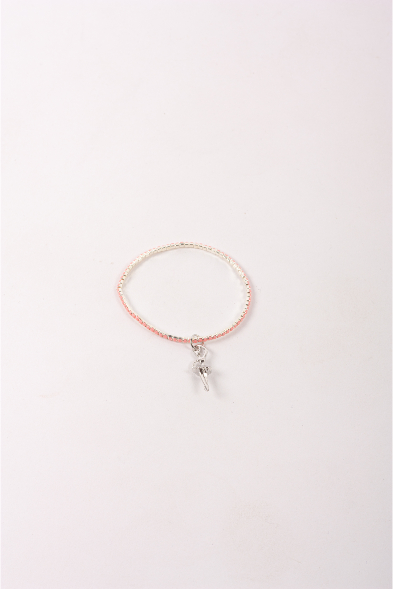 Bracelet pendentif danseuse rose