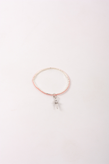 Bracelet pendentif danseuse rose