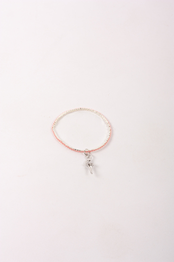 Pink dancer pendant bracelet