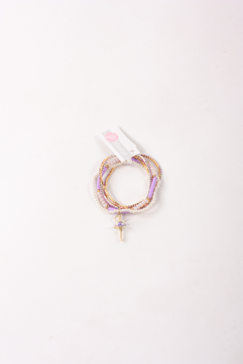 Fancy mauve ballerina bracelets
