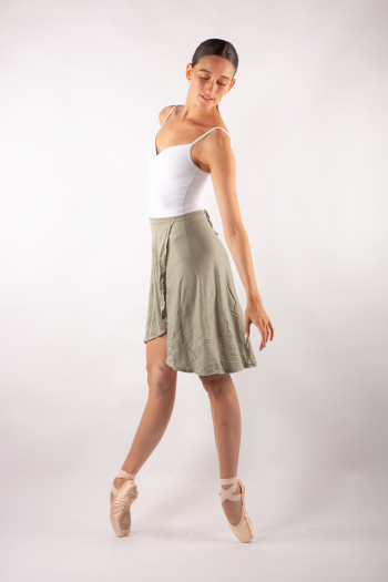 Long skirt with tie in TENCEL™ SMK khaki
