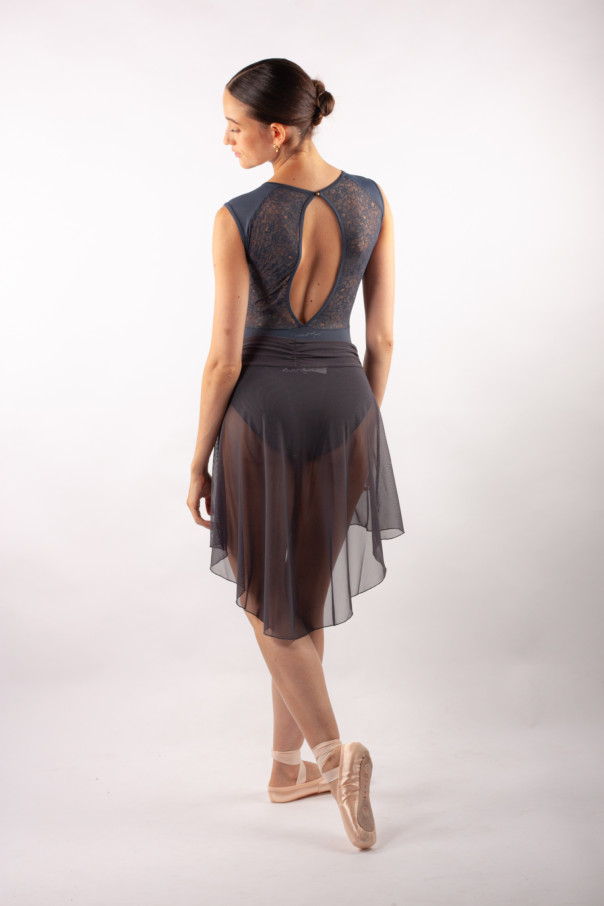 Jupette ceinture froncée Ballet Rosa Millie gris