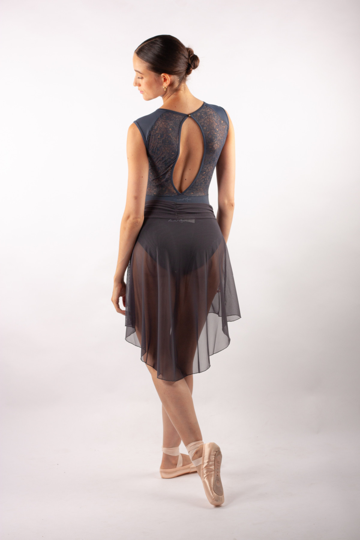 Jupette ceinture froncée Ballet Rosa Millie gris