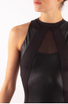 Justaucorps col montant simili cuir Bloch