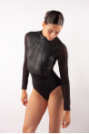 Justaucorps manches longues simili cuir Bloch
