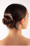 Peigne de cheveux strass en or rose 