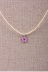 Collier cordon pendentif rond rose danseuse