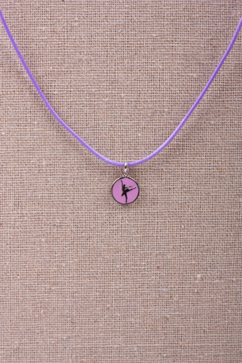 Dancer pink cord necklace pendant