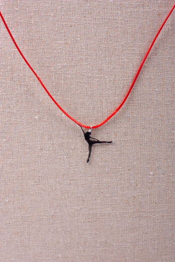 Necklace cord pendant arabesque dancer