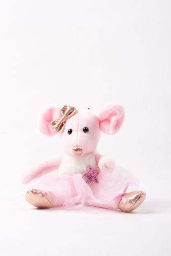 Peluche souris danseuse rose