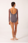 Carlotta Grishko taupe long-sleeved leotard