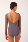 Carlotta Grishko taupe long-sleeved leotard