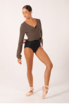 Grishko Kailani blue wool wrap-over top