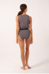 Temps Danse Giselle wrap leotard taupe