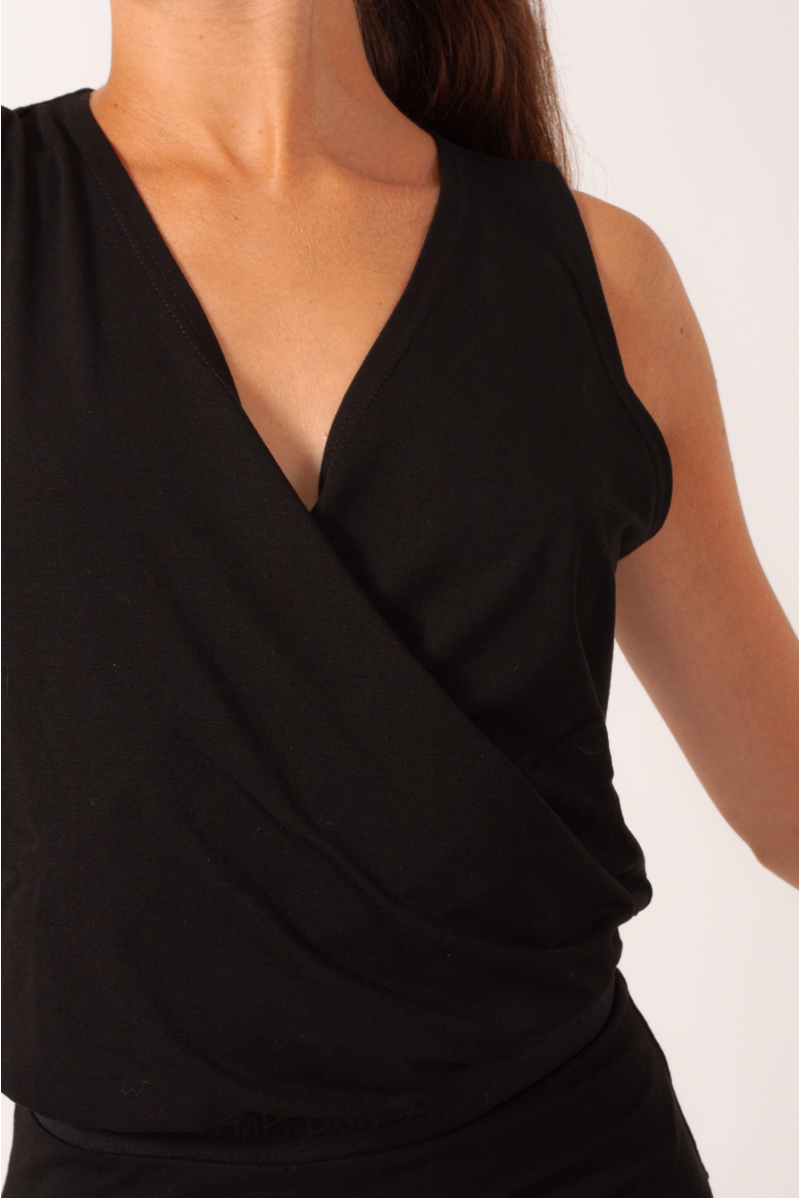 Temps Danse Giselle wrap leotard black