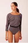 Justaucorps Chauve Souris Temps Danse Galatee taupe