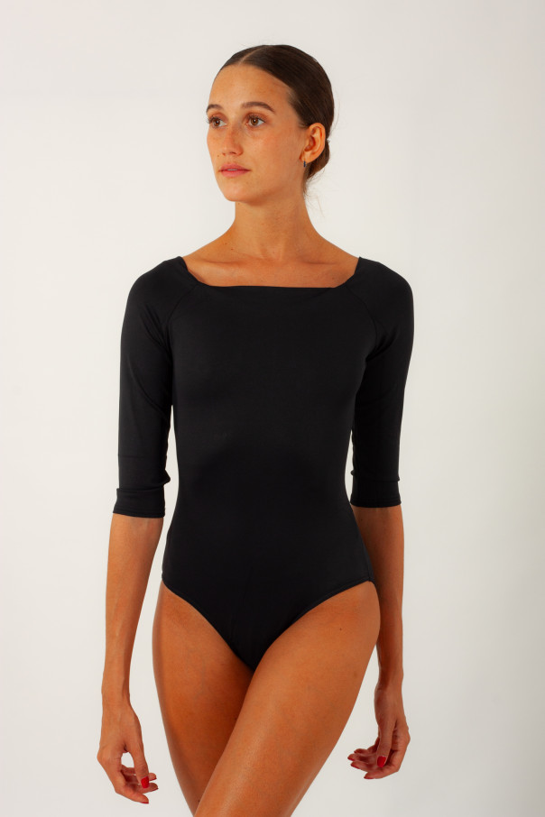 Leotard 3/4 sleeves Repetto D0731N black