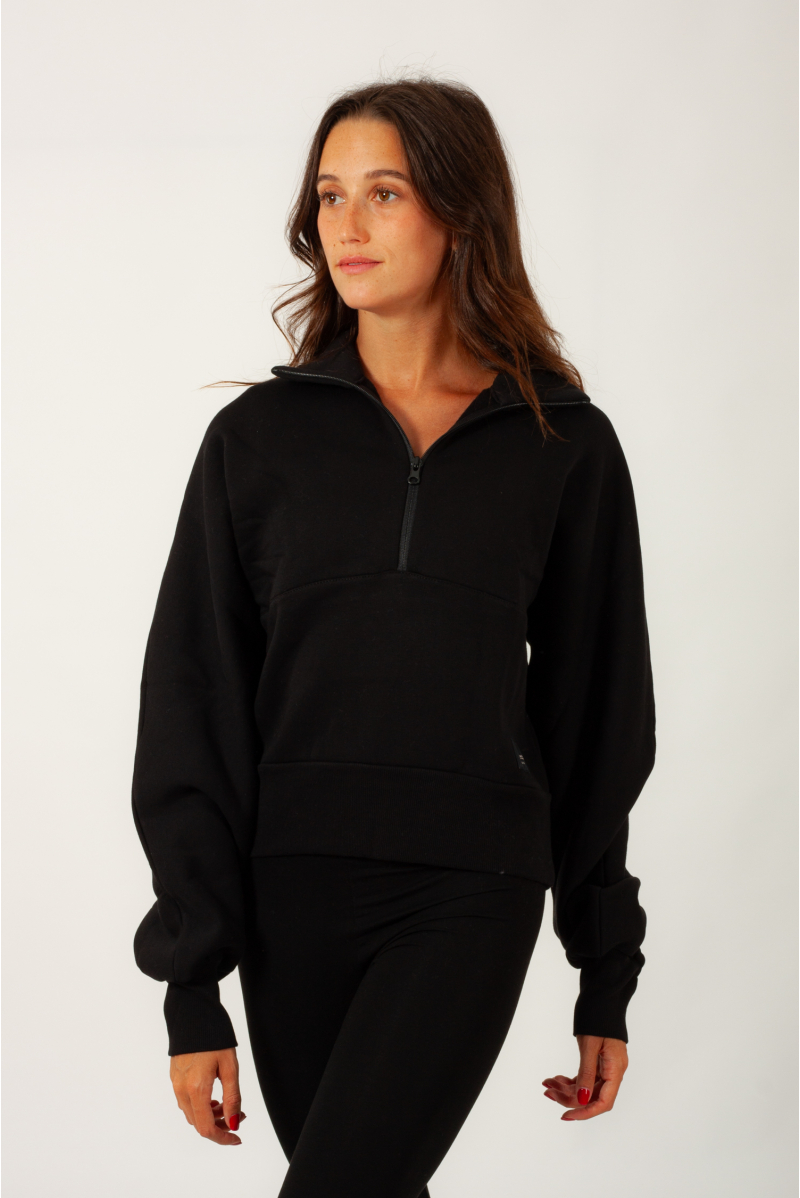 Sweat col sales montant zippé
