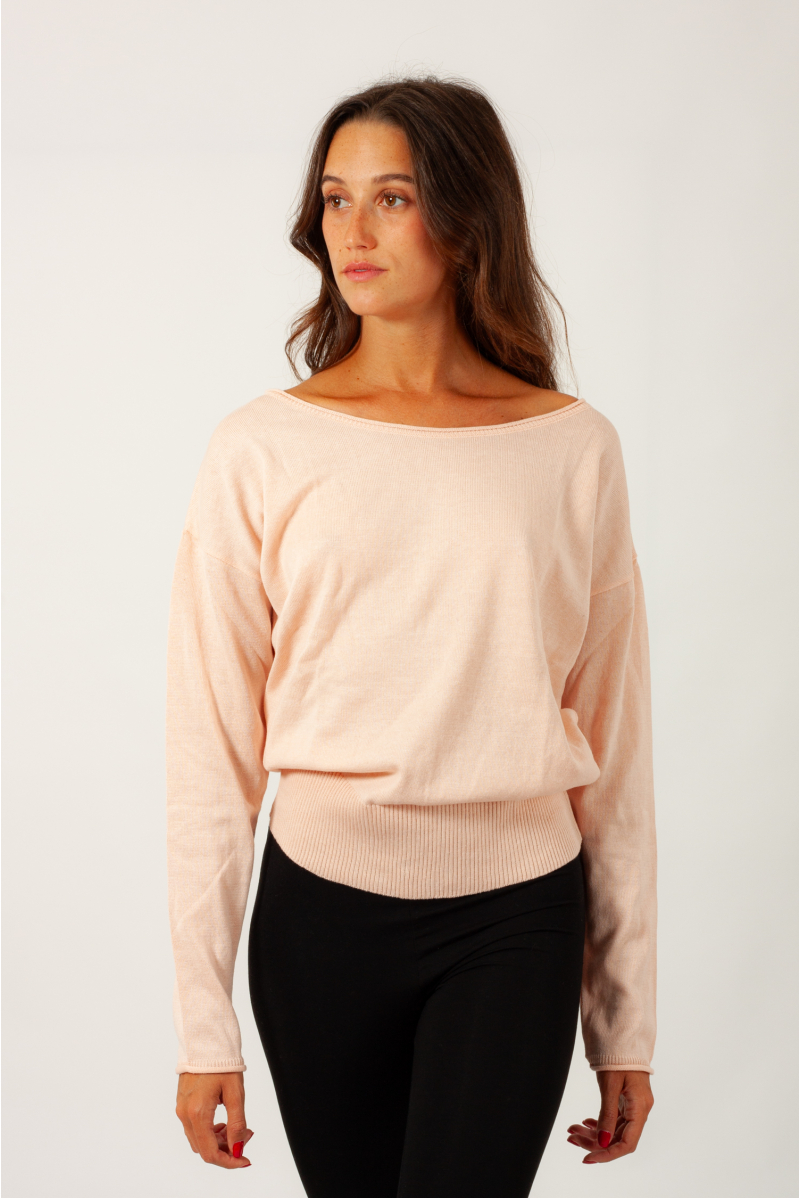 Pull tricot Repetto D0673 rose pétale