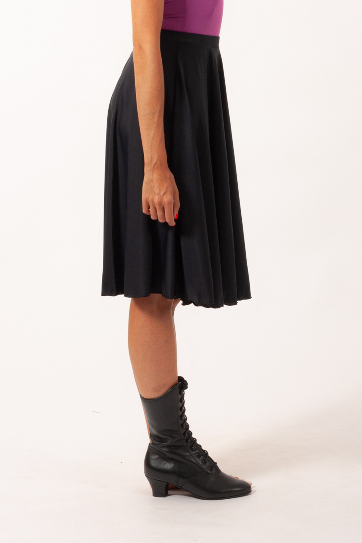 Bottes de cabaret en cuir noir