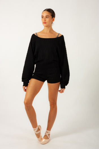 Pull court Everlyn Bloch noir lurex