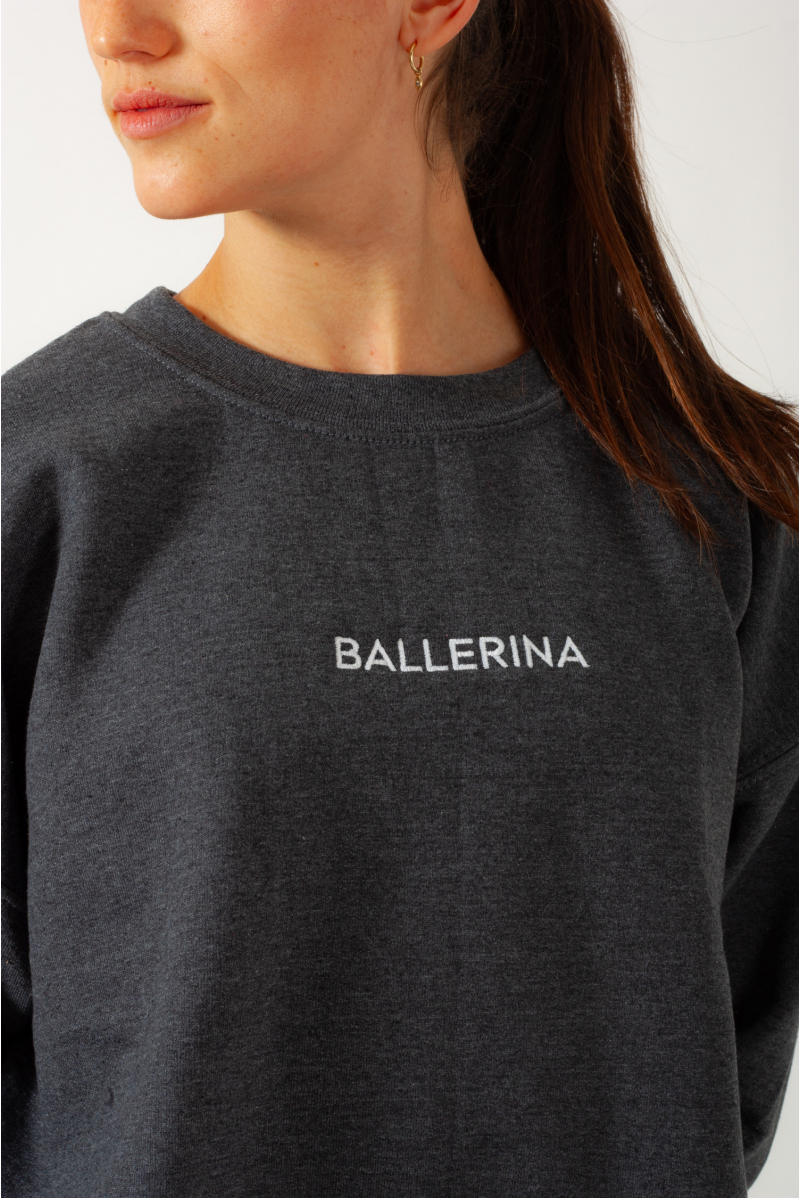 Sweat embroidered Ballerina grey Covet Dance