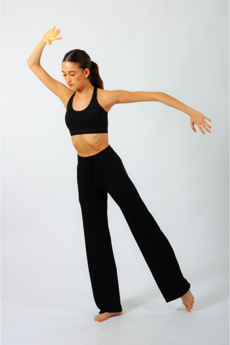 Pantalon en viscose de bambou Bari Temps Danse noir