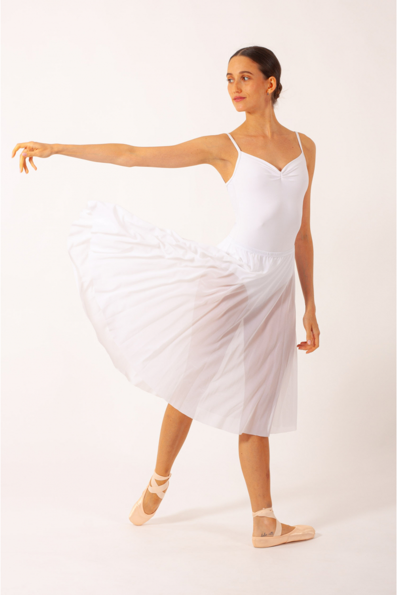 Jupette longue Mara Dancewear blanche