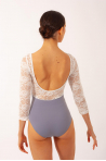 Justaucorps manches dentelle Penelope Mara Dancewear bleu