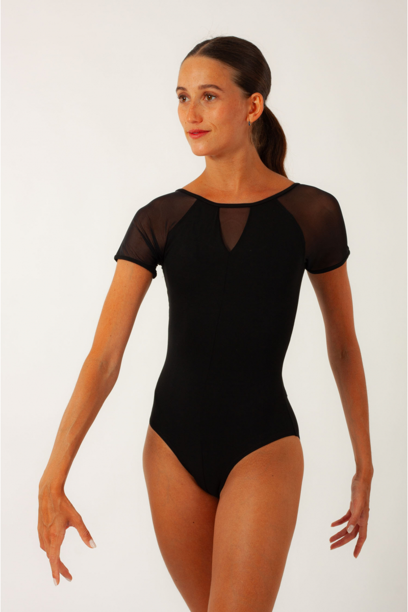 Justaucorps manches courtes Temps Danse Daya noir