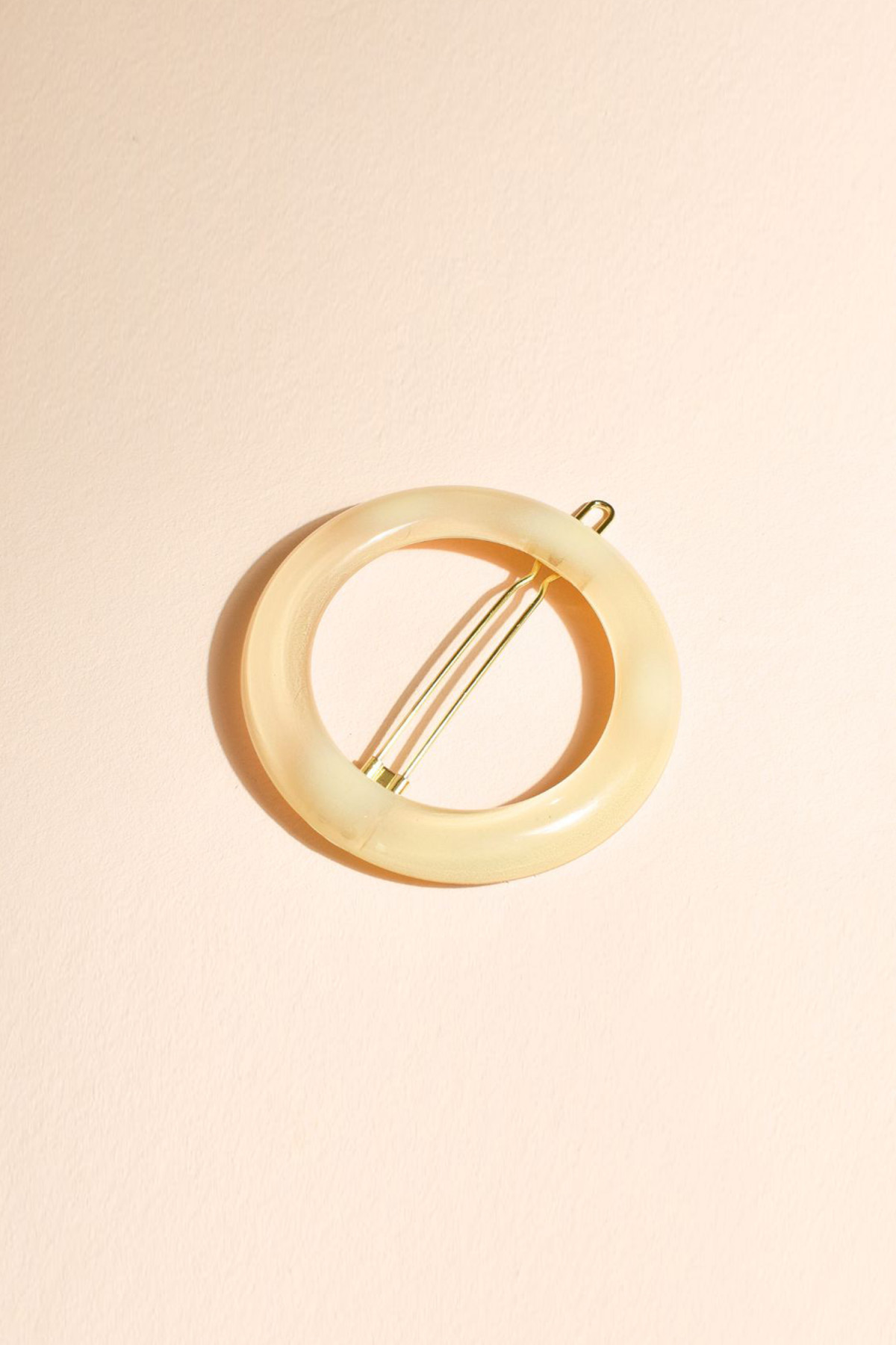 Barrette ronde Bachca ivoire