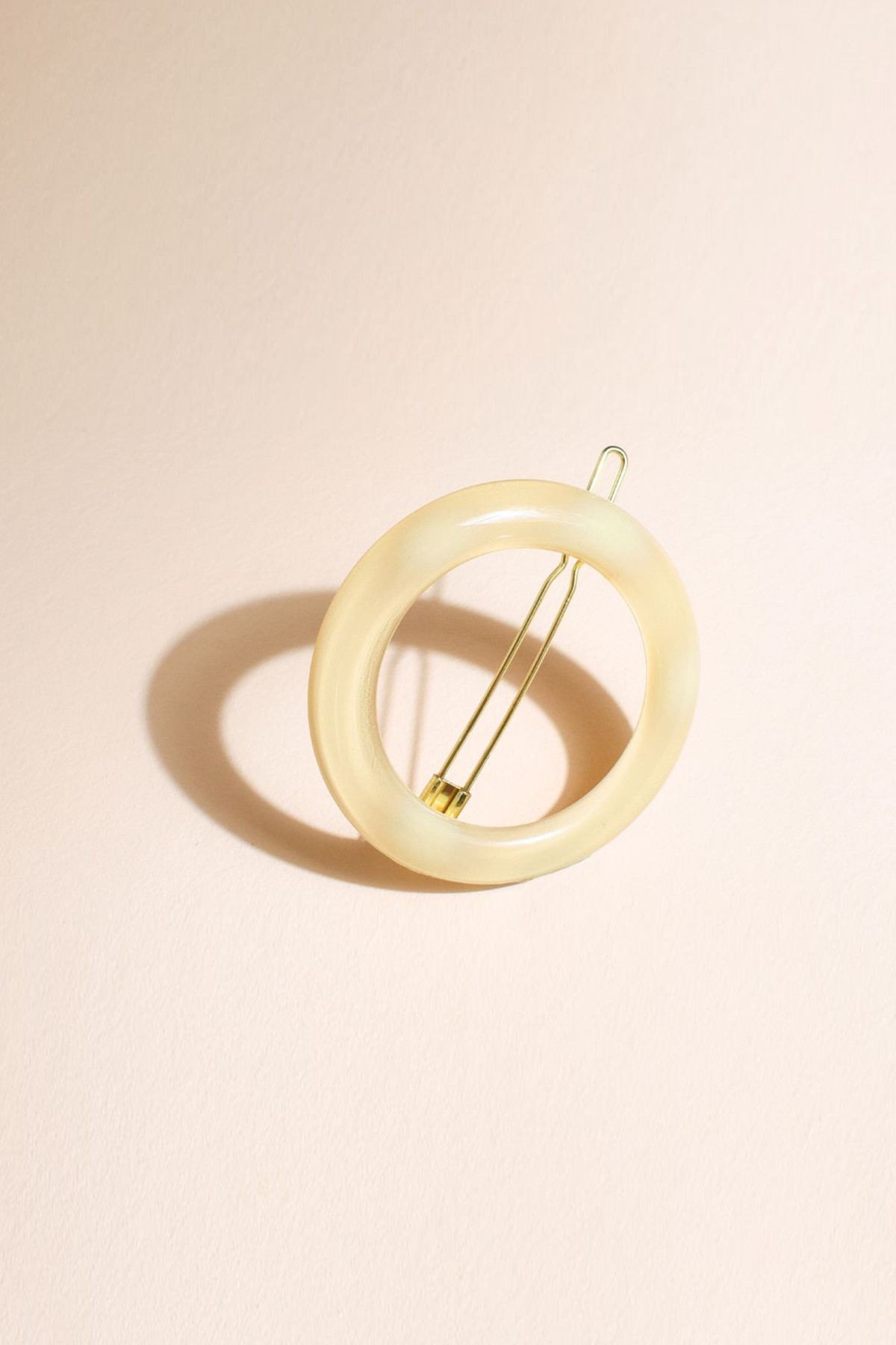 Barrette ronde Bachca ivoire