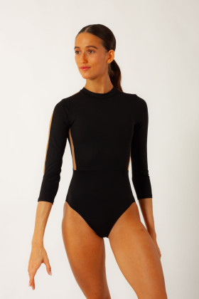 Justaucorps manches longues col rond Intermezzo noir