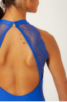 Justaucorps fines bretelles et dentelle Intermezzo bleu