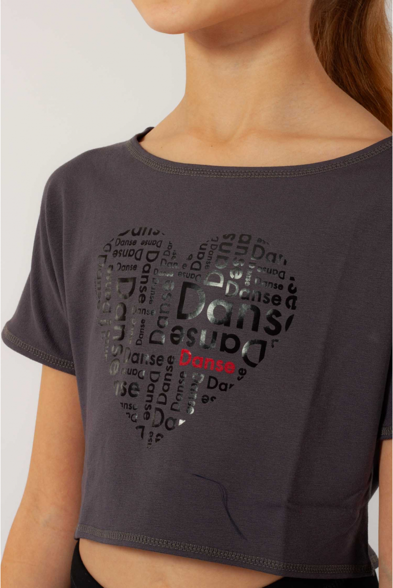 Crop top fille Agile cœur Temps Danse shadow