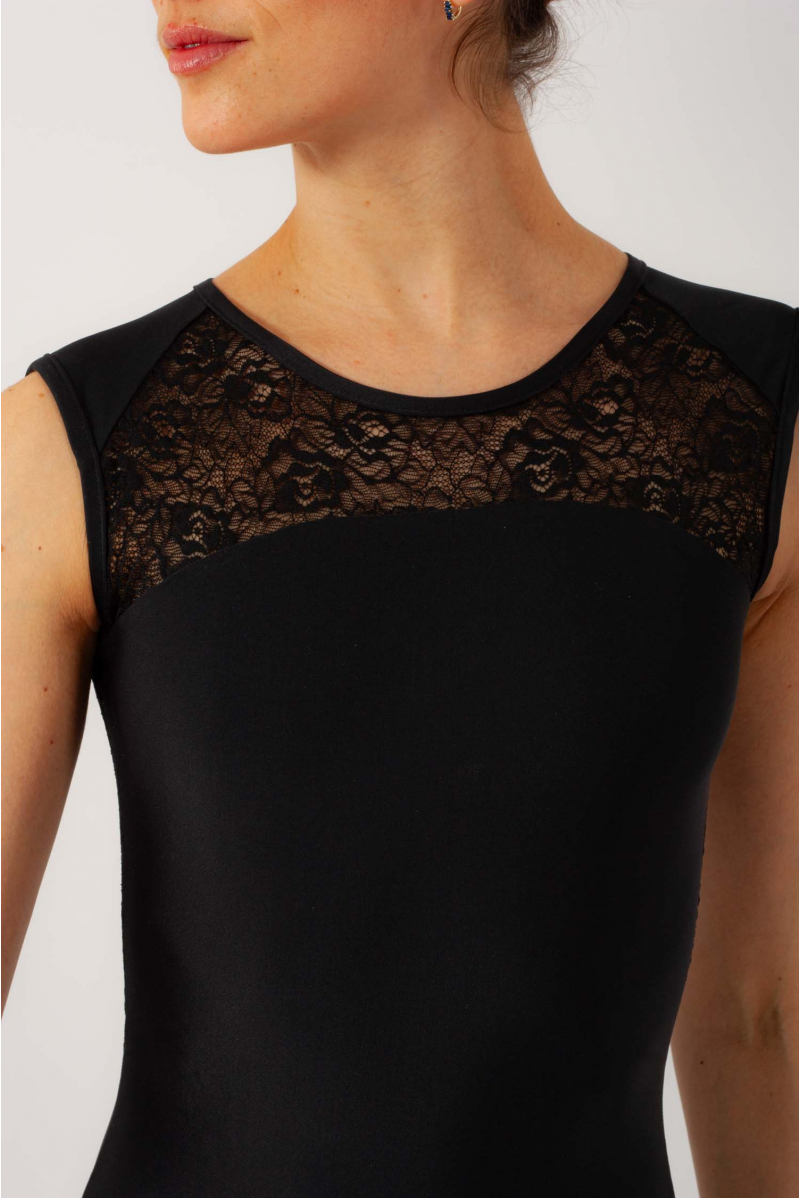 Ballet Rosa black lace women leotard