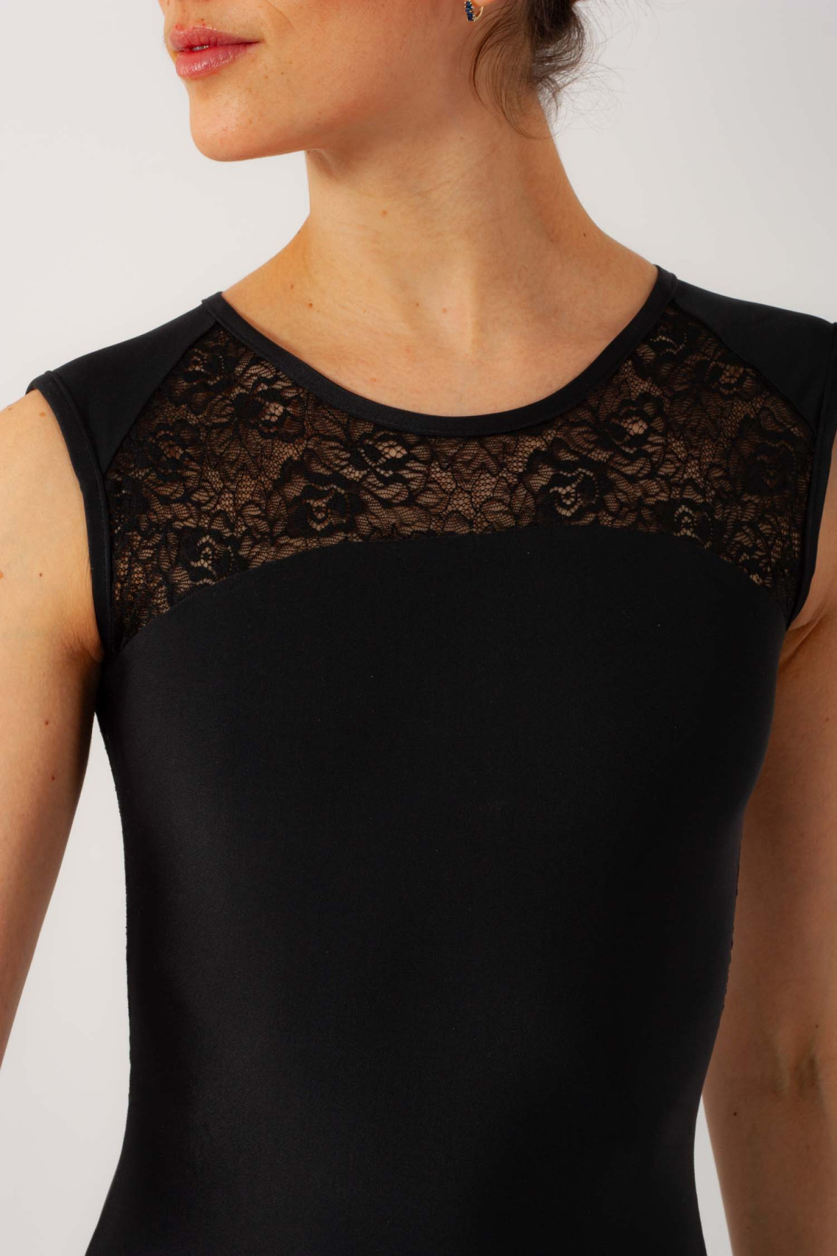 Ballet Rosa black lace leotard- Mademoiselle Danse