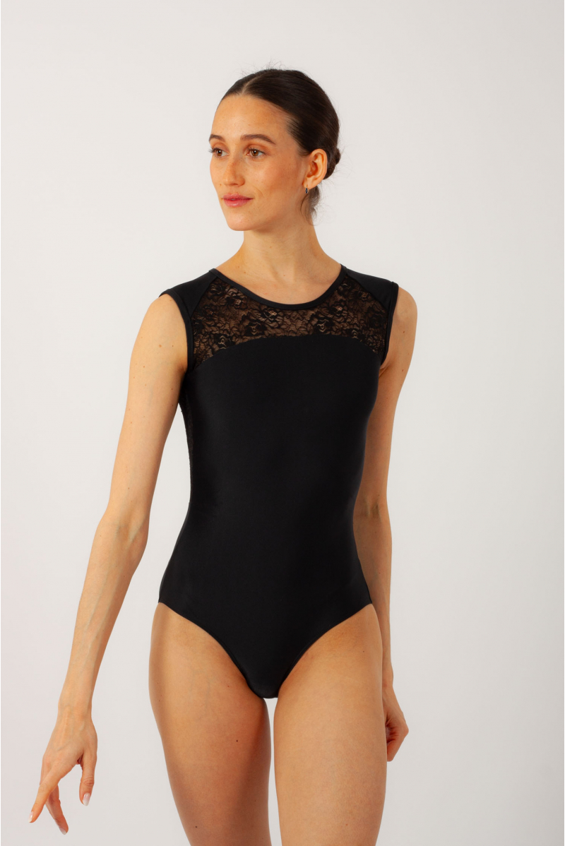 Ballet Rosa black lace women leotard