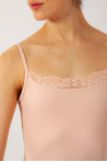 Pink lace leotard with thin straps Intermezzo
