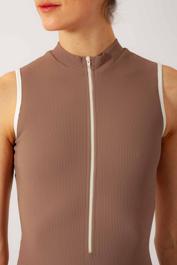 Justaucorps côtelé col montant Aura Mara Dancewear mocha